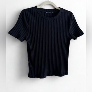 ASOS Black Ribbed Short Sleeve Top *TALL FIT*